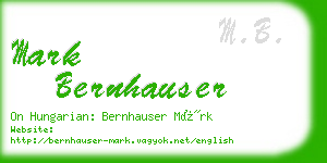 mark bernhauser business card